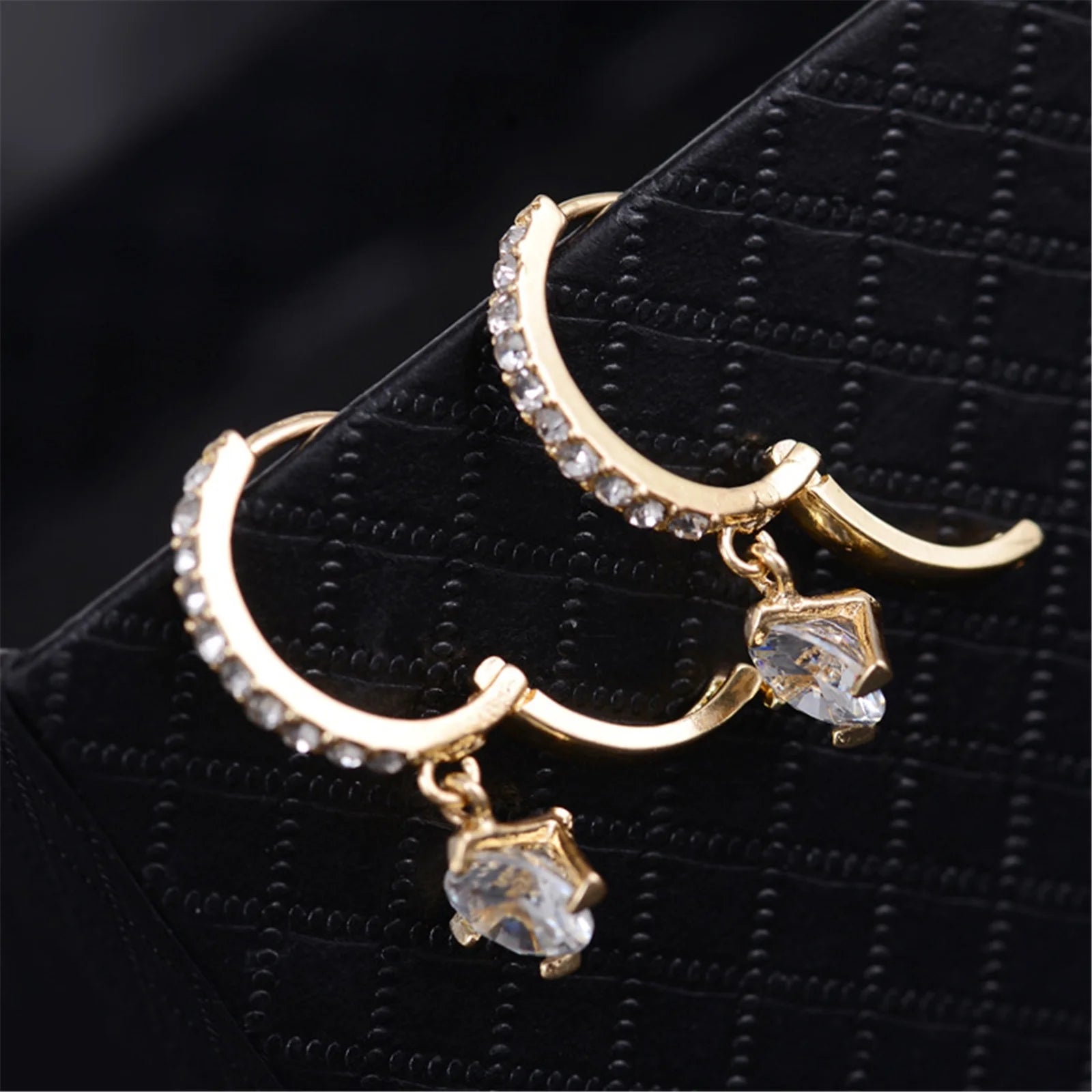 Korean Version Jewelry Valentine'S Day Gift Luxury Full Diamond Earrings Korean Style Jewelry Valentine'S Day Gift Fashion Luxury Full Diamond Earrings